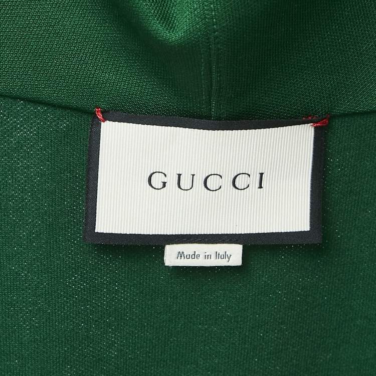 Pre Owned Gucci Green Floral Embroidered Cotton Blend Knit Tracksuit XL/L