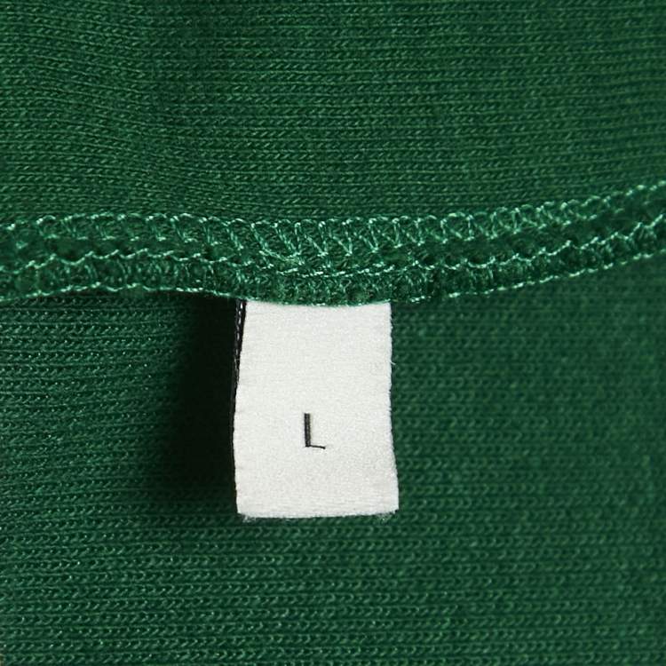 Pre Owned Gucci Green Floral Embroidered Cotton Blend Knit Tracksuit XL/L