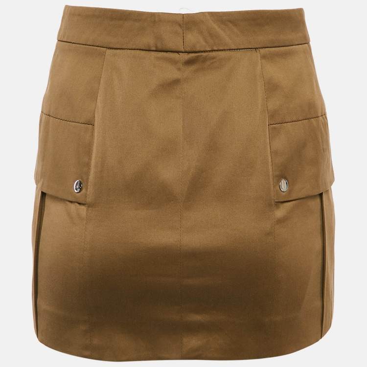 Pre Owned Gucci Brown Cotton Mini Skirt M