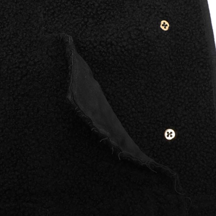 Pre Owned Gucci Black Suede and Fur Belted Mid-Length Coat M