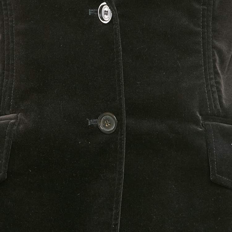 Pre Owned Gucci Black Velvet Single Breasted Blazer S