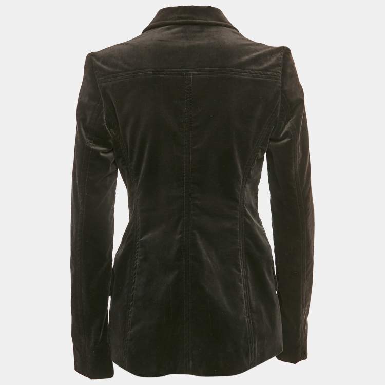 Pre Owned Gucci Black Velvet Single Breasted Blazer S