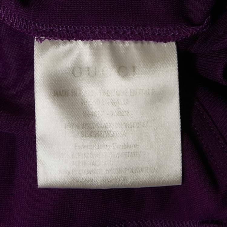 Pre Owned Gucci Purple Jersey Tie-Up Detail Sleeveless Midi Dress S