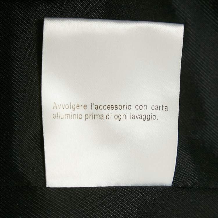Pre Owned Gucci Black Gabardine Metal Detail Midi Skirt M