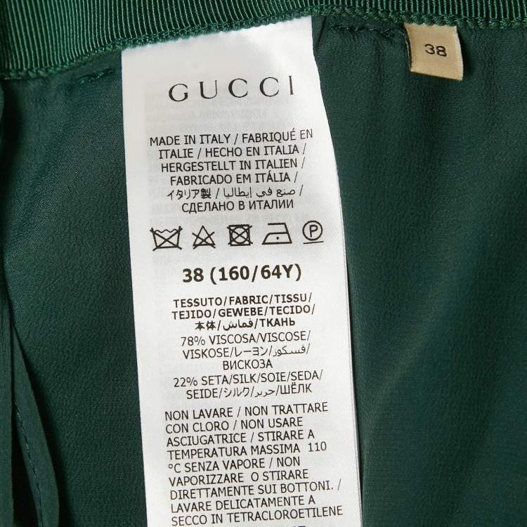 Pre Owned Gucci Green GG Supreme Patterned Velvet Shorts S 
