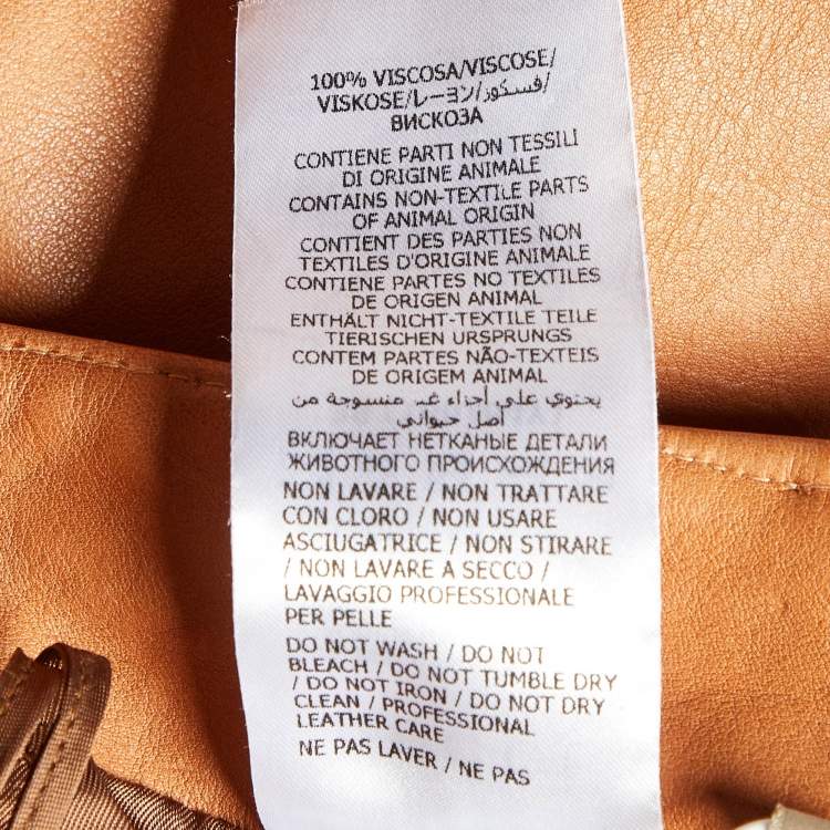 Pre Owned Gucci Brown Leather A-Line Skirt S