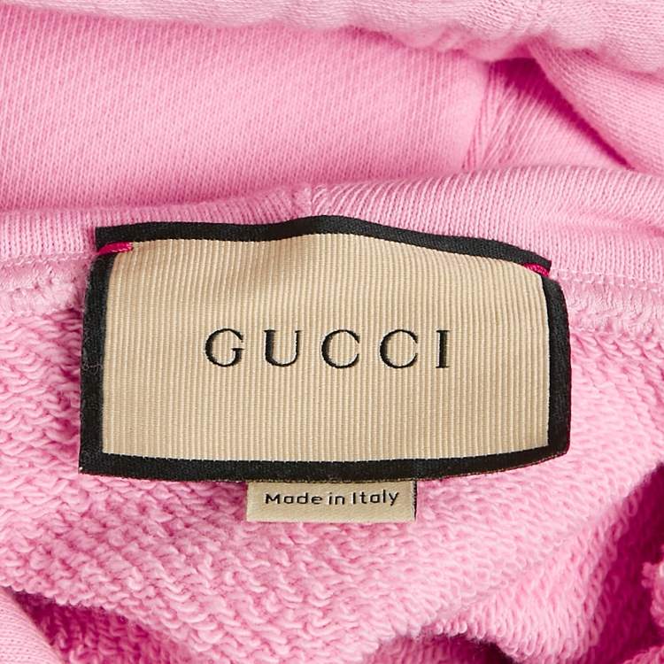 Pre Owned Gucci Pink Banana Print Cotton Hoodie XS