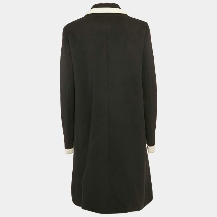 Pre Owned Gucci Black Wool Felt Double Breasted Coat L