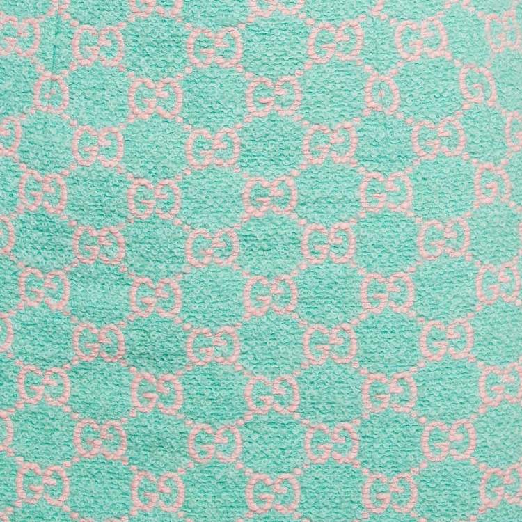 Pre Owned Gucci Blue/Pink GG Tweed Mini Skirt M 