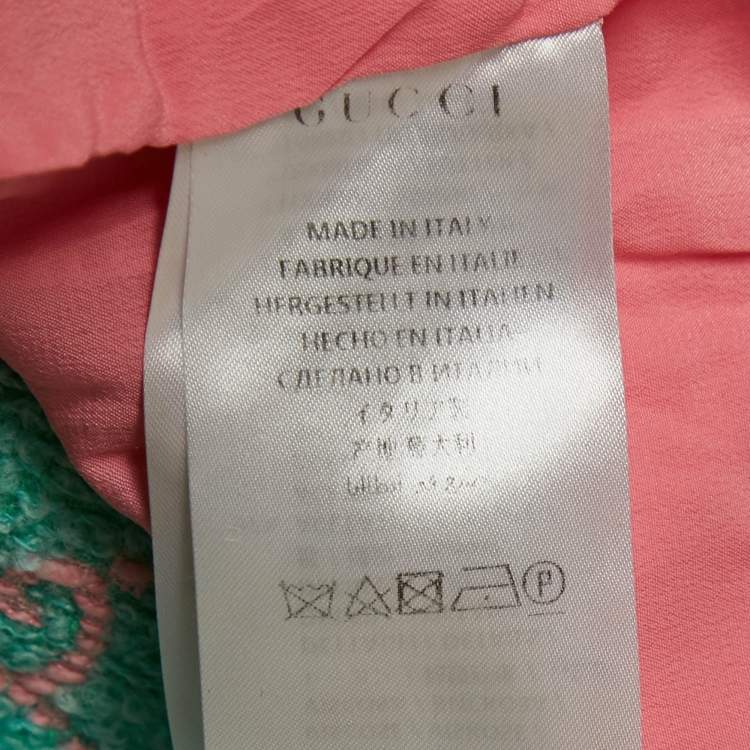 Pre Owned Gucci Blue/Pink GG Tweed Mini Skirt M 