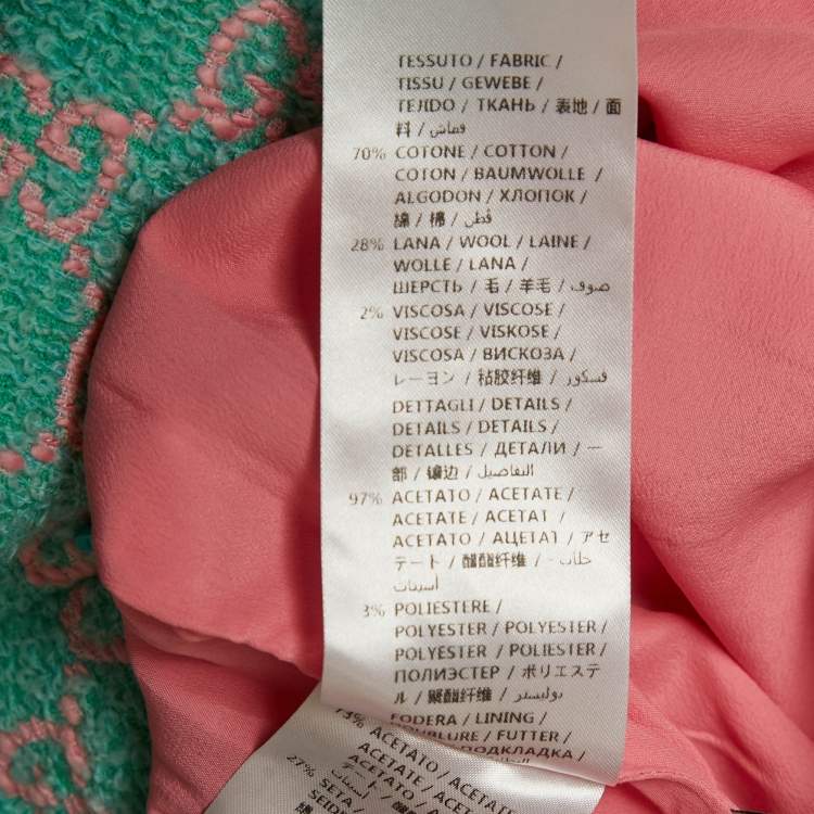Pre Owned Gucci Blue/Pink GG Tweed Mini Skirt M 