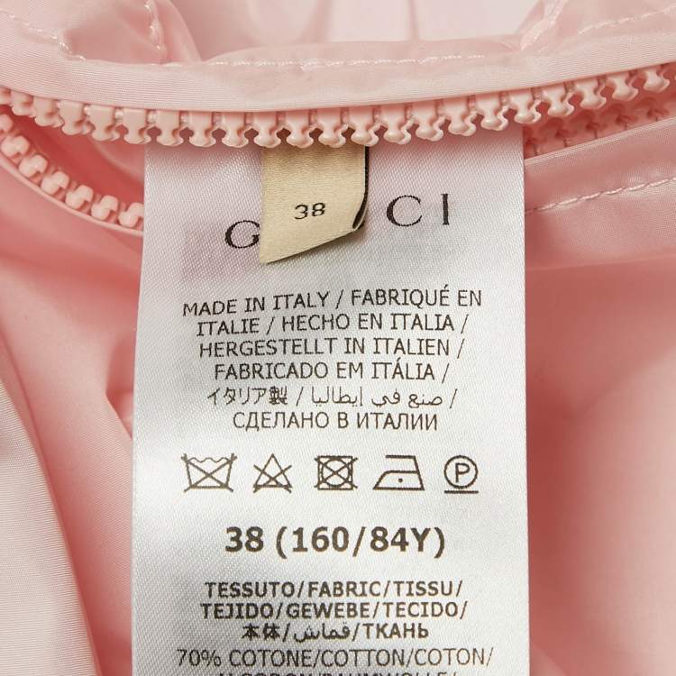 Pre Owned Gucci Pink GG Cotton Canvas Puffer Jacket S