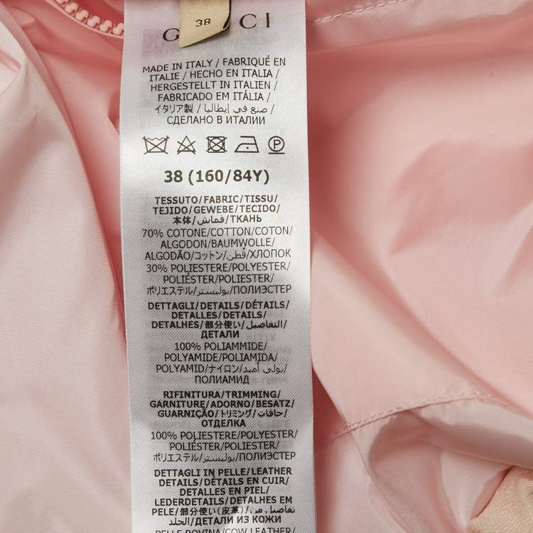Pre Owned Gucci Pink GG Cotton Canvas Puffer Jacket S