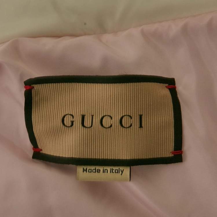 Pre Owned Gucci Pink GG Cotton Canvas Puffer Jacket S