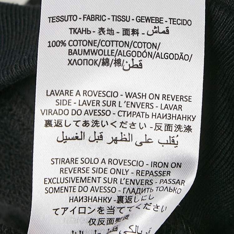 Pre Owned Gucci Black Logo Print Cotton Knit Hoodie M