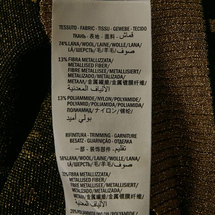 Pre Owned Gucci Black GG Lamé Wool Knit Sweatshirt S