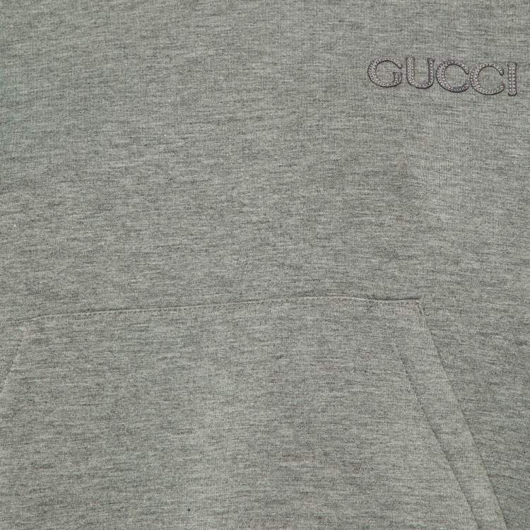 Pre Owned Gucci Grey Viscose Jersey Sweatshirt Hoodie S