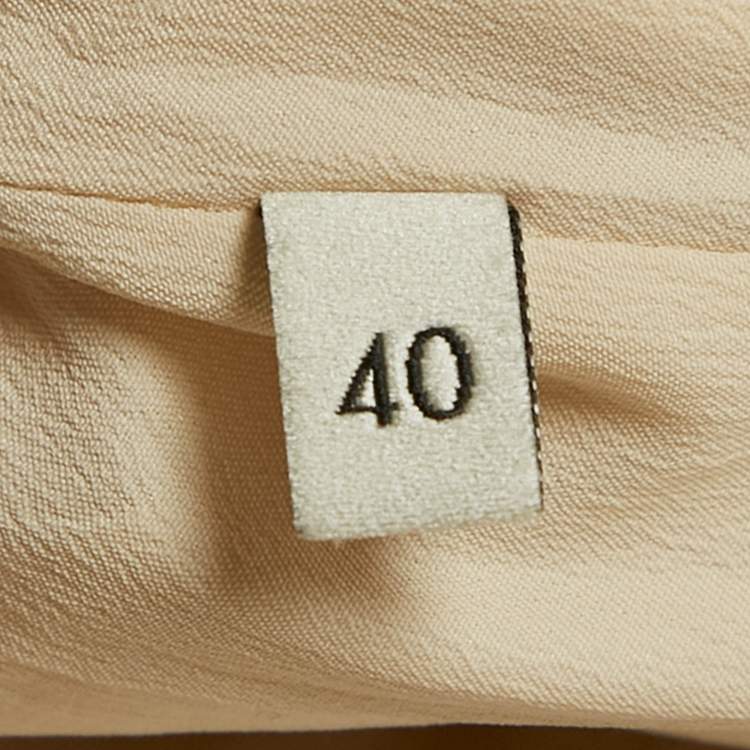 Pre Owned Gucci Cream Wool Wide-Leg Trousers S