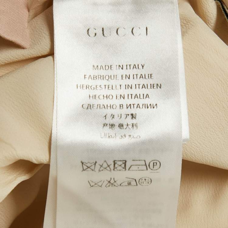 Pre Owned Gucci Cream Wool Wide-Leg Trousers S