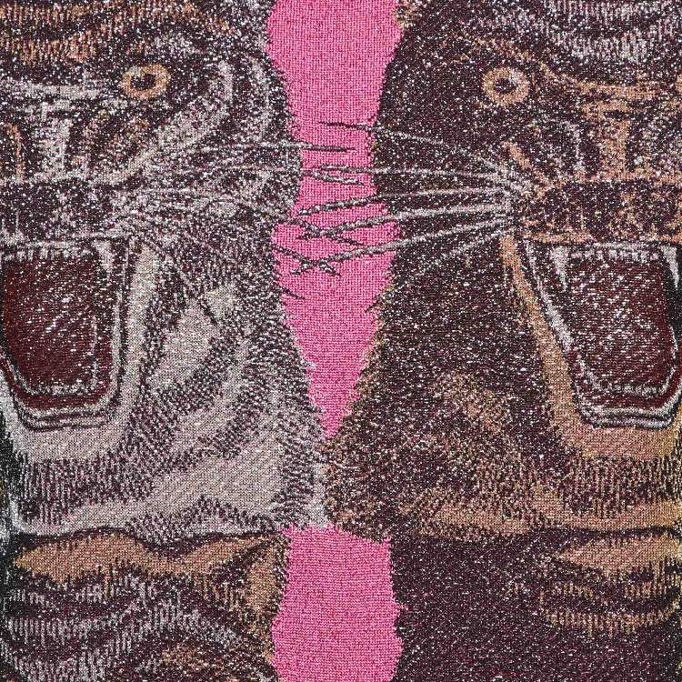 Pre Owned Gucci Multicolor Tiger Heat Lurex Knit Crew Neck Jumper M