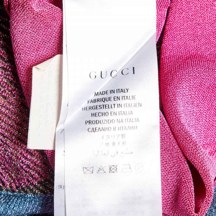 Pre Owned Gucci Multicolor Tiger Heat Lurex Knit Crew Neck Jumper M