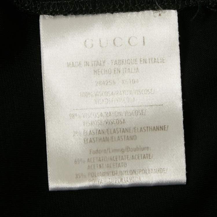 Pre Owned Gucci Purple/Black Jersey Cap Sleeve Short Dress M