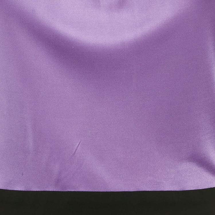 Pre Owned Gucci Purple/Black Jersey Cap Sleeve Short Dress M