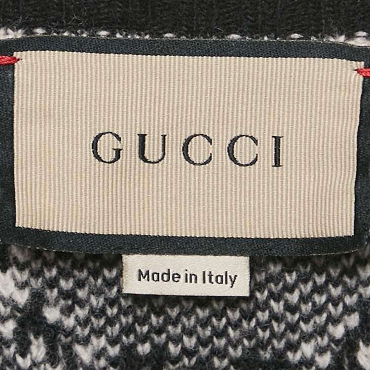 مملوكة مسبقًا Gucci Black GG Bouclé Jacquard Knit Button Front Cardigan S