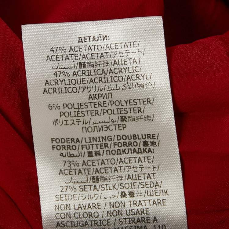 مملوكة مسبقًا Gucci Red Logo Patterned Wool Blend Pocket Detail Mini Dress M