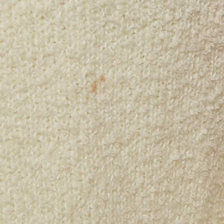 Pre Owned Gucci Cream Web Blind For Love Cotton Terry Tiger Embellished Cardigan M