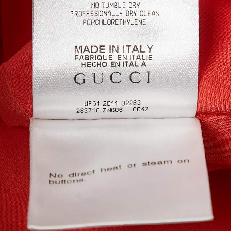 Pre Owned Gucci Red/Purple Silk Layered Sleeveless Mini Dress S