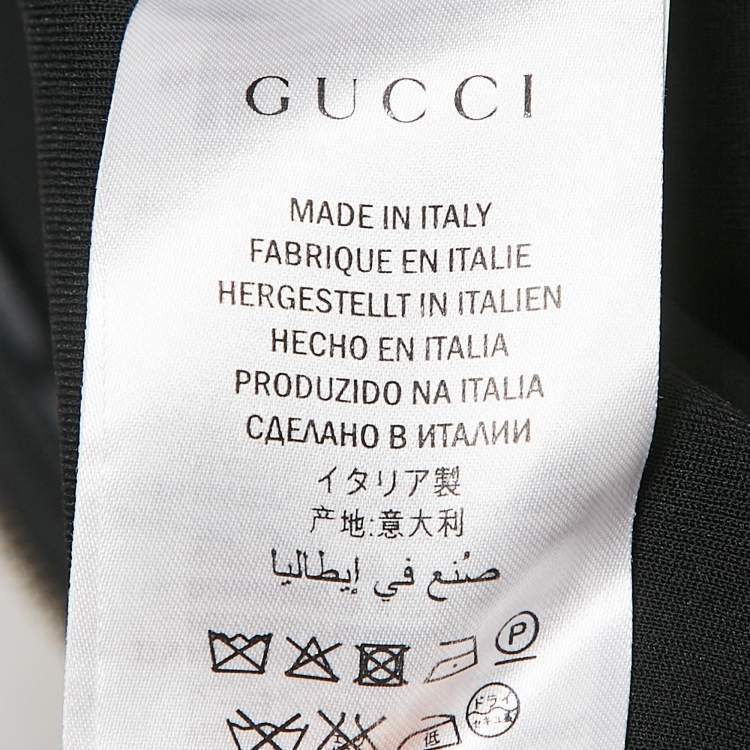 Pre Owned Gucci Black Jersey Ruffled Wed Tape Trim Detail Mini Dress S