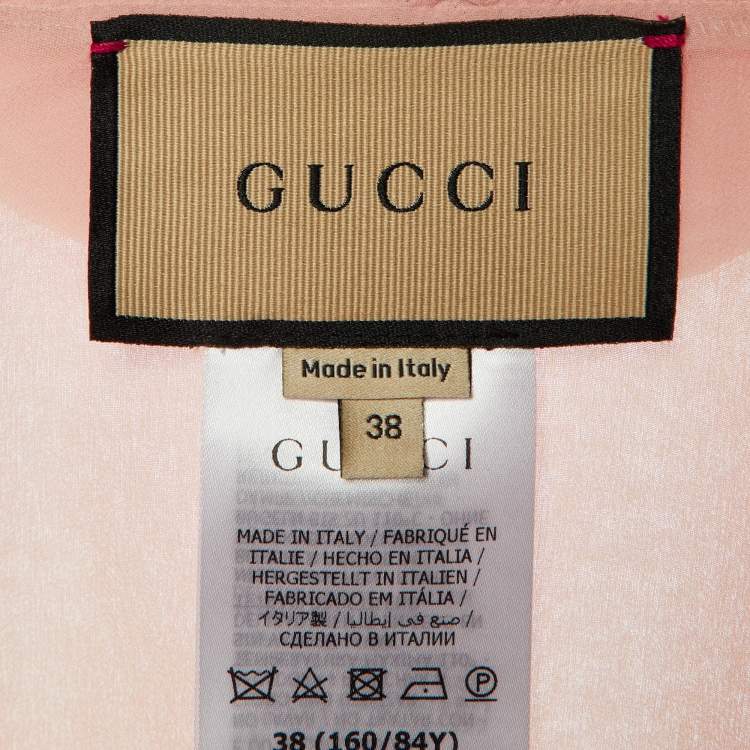 Pre Owned Gucci Pink Silk Ruffled Button Front Blouse S