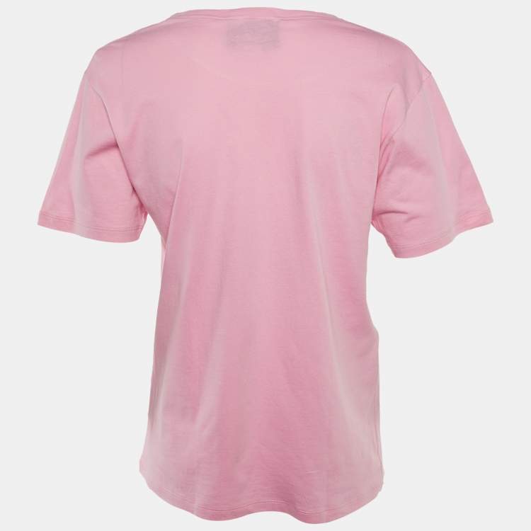 Pre Owned Gucci Garden Pink Eye Print Cotton Crew Neck T-Shirt XS