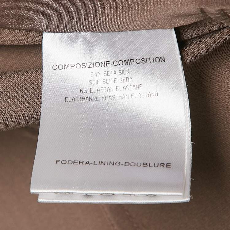 Pre Owned Gucci Brown Silk Belted Coat M