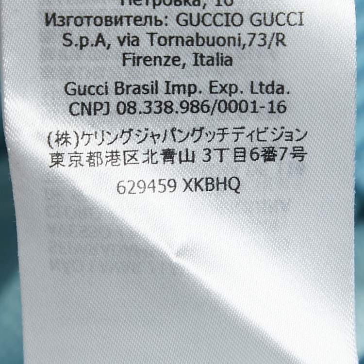 Pre Owned Gucci Blue GG Monogram Jacquard Knit Long Sleeve Sweater S