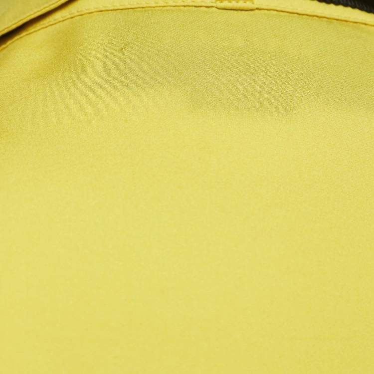 Pre Owned Gucci Yellow Silk Ruffled Shirt S