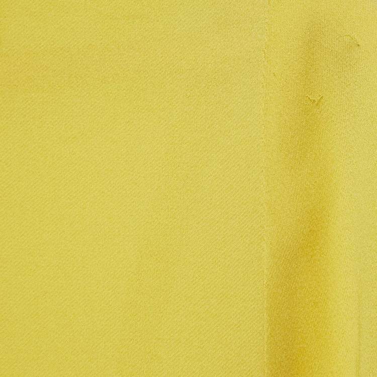 Pre Owned Gucci Yellow Silk Ruffled Shirt S