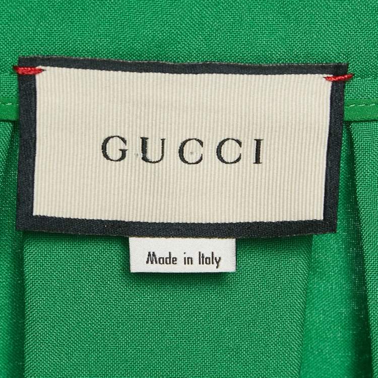 Pre Owned Gucci Green Crepe Pleated Short Skirt M
