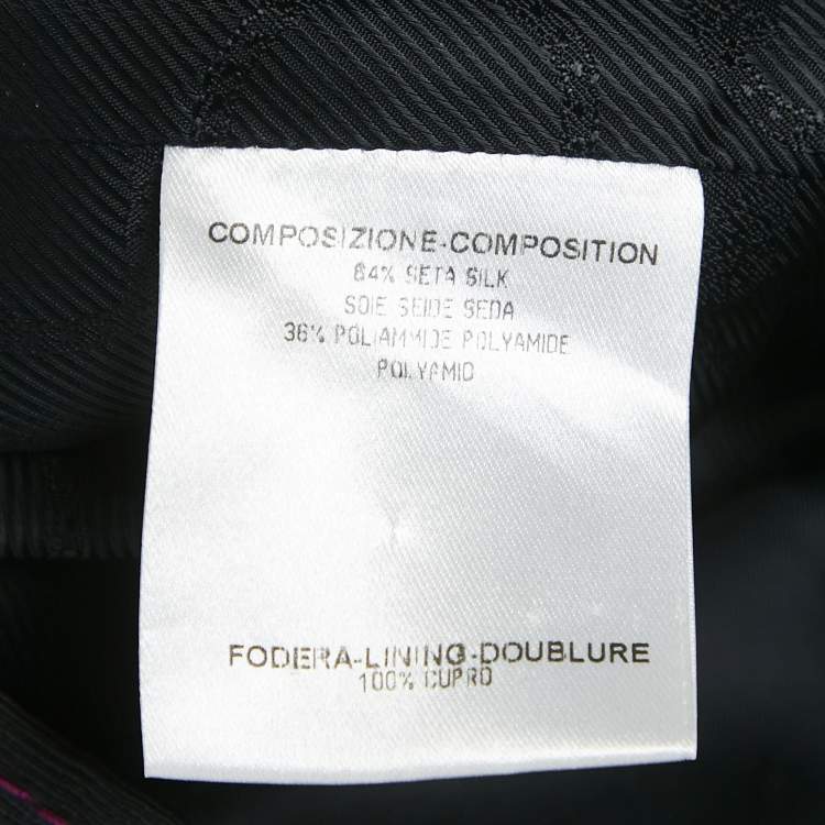Pre Owned Gucci Black Silk Blend Button Front Blazer M