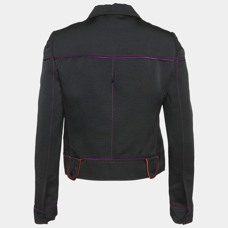 Pre Owned Gucci Black Silk Blend Button Front Blazer M