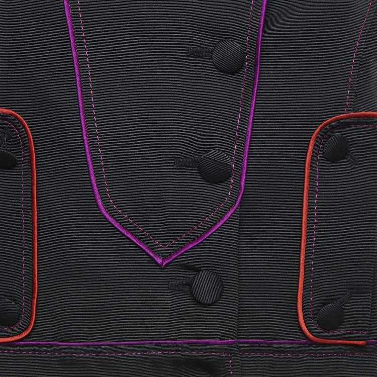 Pre Owned Gucci Black Silk Blend Button Front Blazer M