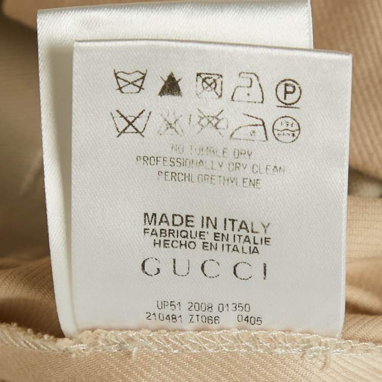 Pre Owned Gucci Beige Cotton Drill Skinny Pants M