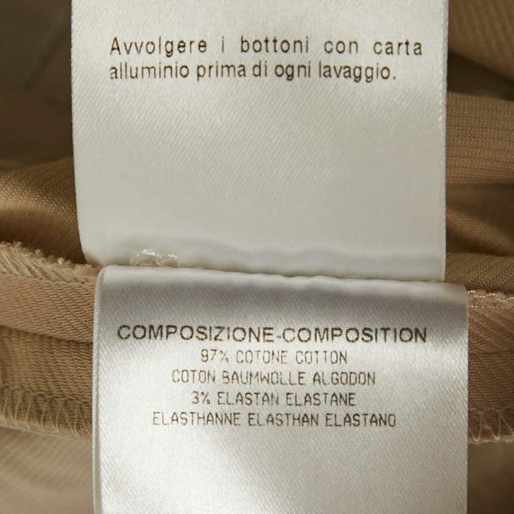 Pre Owned Gucci Beige Cotton Drill Skinny Pants M