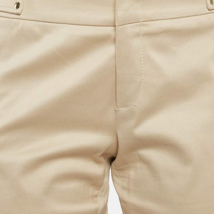 Pre Owned Gucci Beige Cotton Drill Skinny Pants M