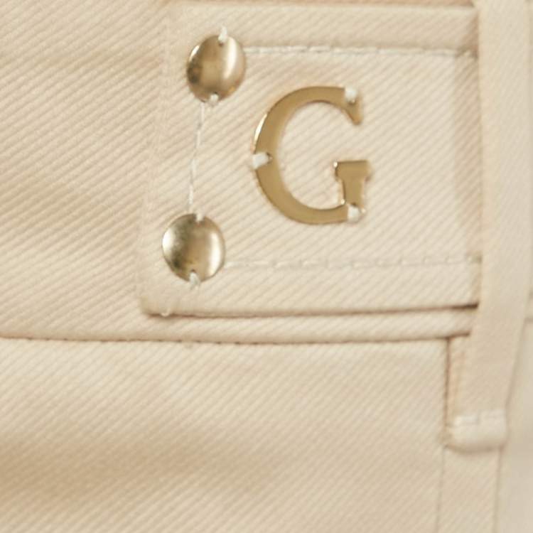 Pre Owned Gucci Beige Cotton Drill Skinny Pants M