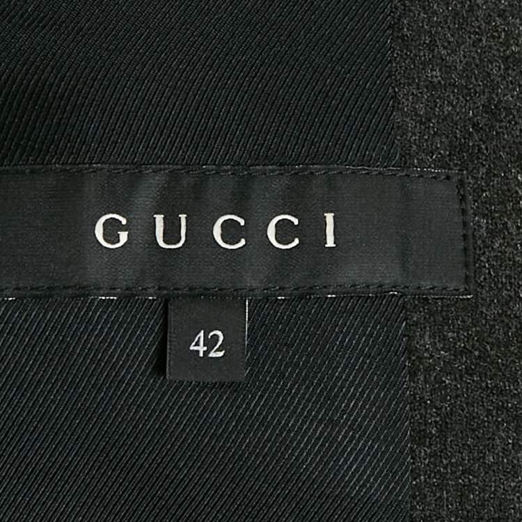 Pre Owned Gucci Dark Grey Wool Single Breasted Blazer M