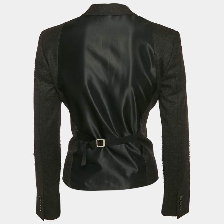 Pre Owned Gucci Dark Grey Wool Single Breasted Blazer M