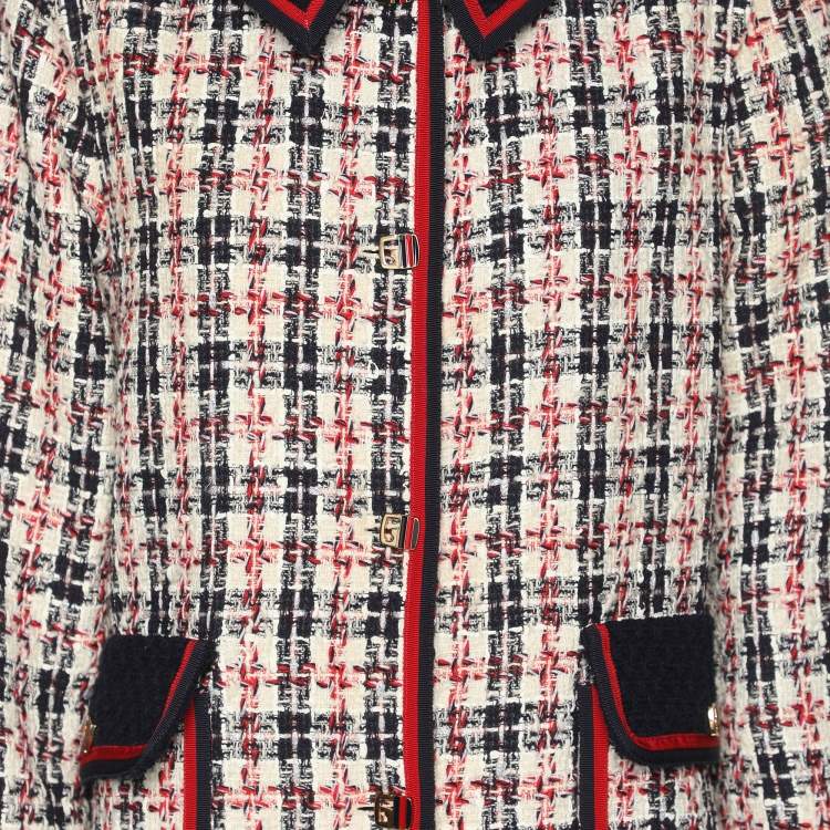 Pre Owned Gucci Multicolor Tweed Jacket L