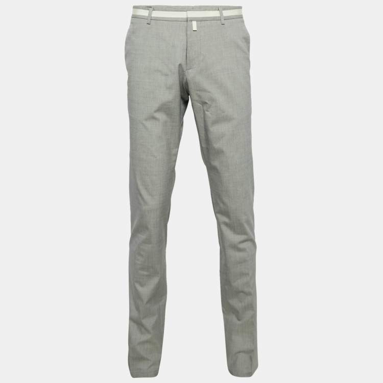 Pre Owned Gucci Grey Cotton Blend Formal Trousers XL